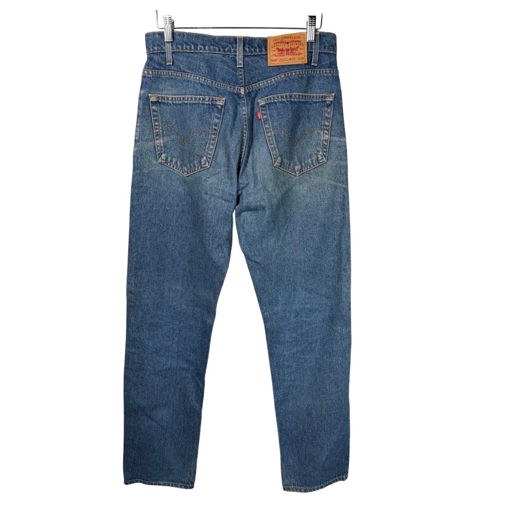 VTG Levis 505 Regular Fit Straight Leg Jeans Mens 32x34 Blue Medium Wash Denim‎